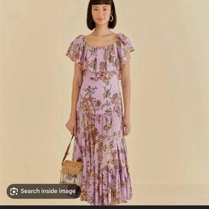 FARM Rio Lavender Floral Maxi Dress